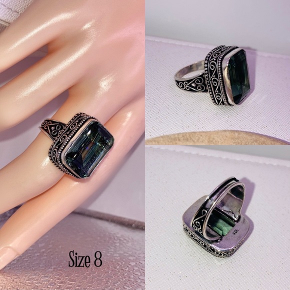 Elegant Green Amethyst Gemstone Handmade Ring - Picture 5 of 5
